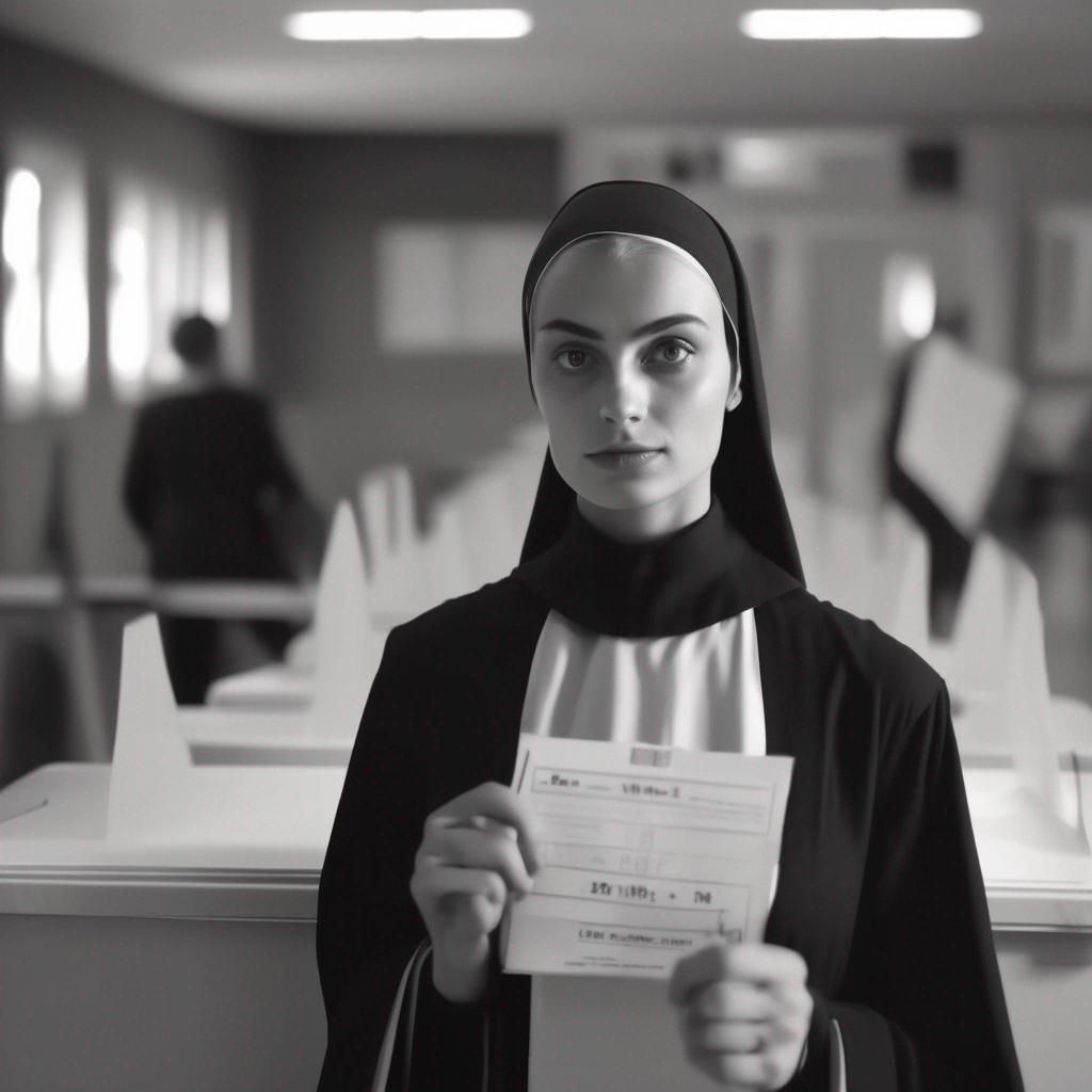 pyoung nun at voting station.